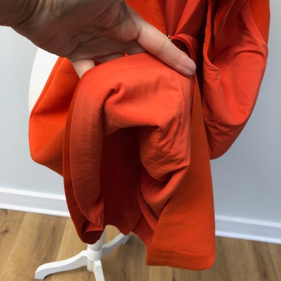 Tory Burch Sheath Dress Womens 6 Orange Cardigan Belted Business Career Teacher - Picture 16 of 16